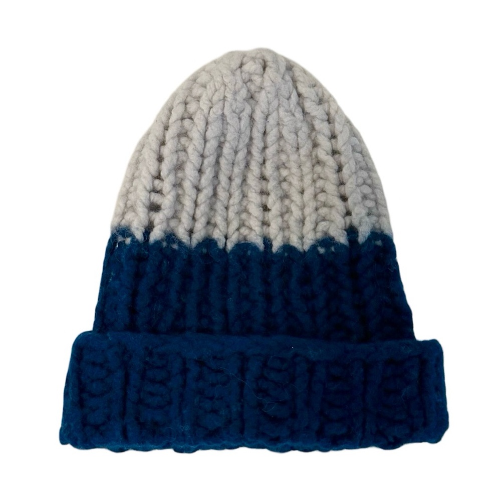 Boden 100% Wool Knit Beanie Blue Gray